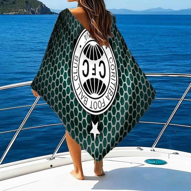 Cori-tiba Football Club Crest Printed Beach Towel, Super Soft Microfiber, Perfect Gift Birthday, for Pool, Beach, Travel, for Family and Friends