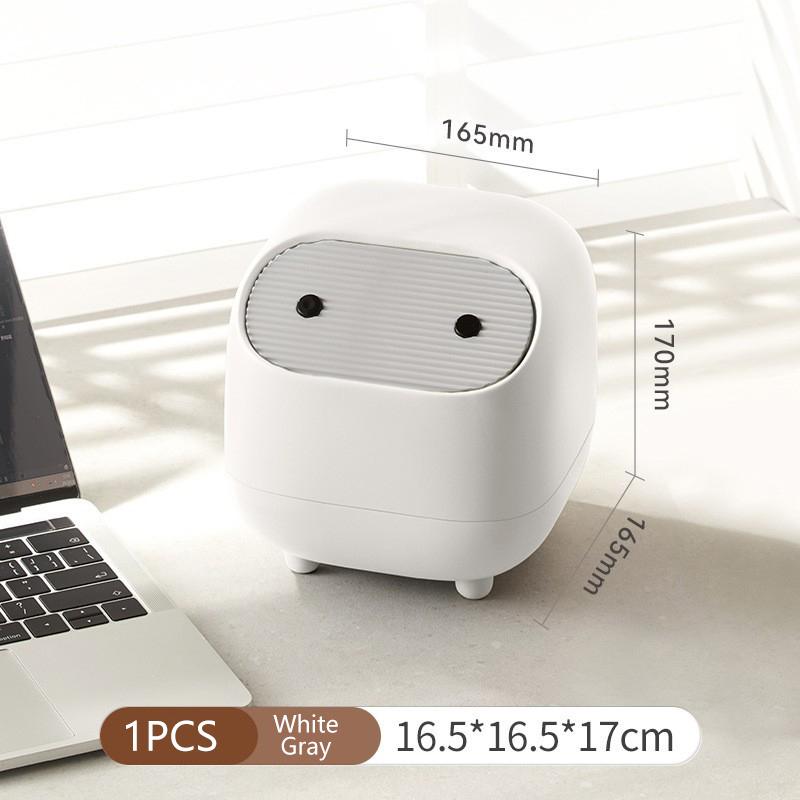 Ninja Desktop Trash Can Mini Multifunctional Double Layer Contrasting Color Pressing Trash Can Household With Lid Living Room