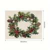 4pcs Linen Placemats, Christmas Theme Set Placemats 12x18 Inches, Suitable for Home Kitchen Table Decoration, Holiday Party Scene Decoration, Home