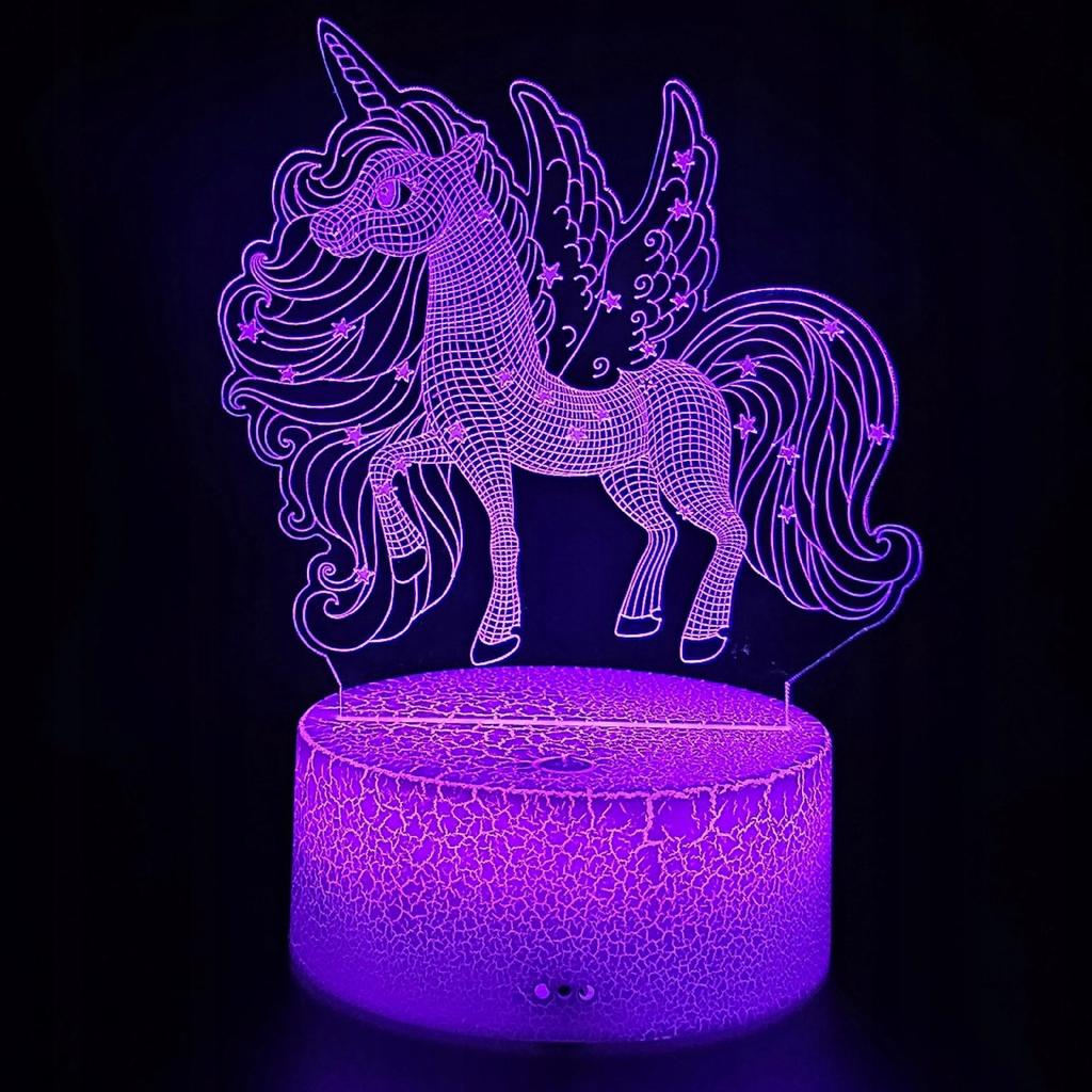 Unicorn Night Light For Children, Illuminated, Horse, Desk Lamp + Remote Control