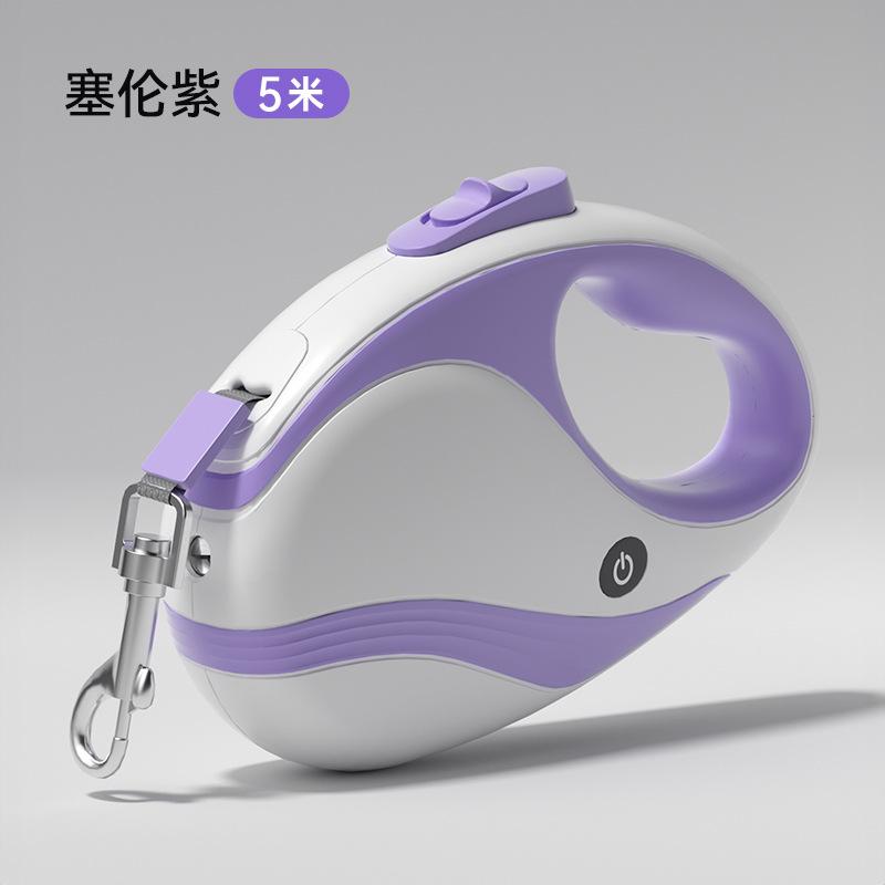 3M/5M Dog with Lamp Luminous Automatic Leash, Small and Medium-sized Dog Explosion-proof Retractable Walking Dog Leash