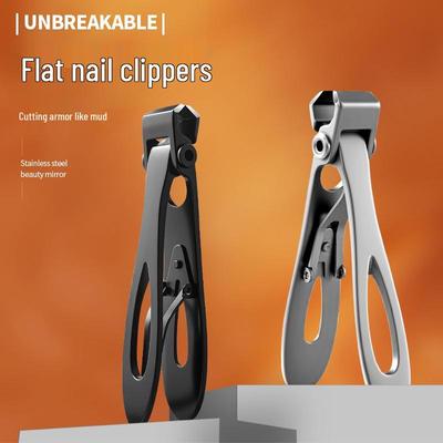 Nagelknipser mit breiter Öffnung und flacher Klinge - Edelstahl Salonqualität Spitzenknipser Schere