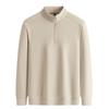 Men's Half-Zip Stand Collar Double-Sided Fleece Long Sleeve Top - Thick, Warm Base Layer for Autumn/Winter