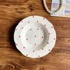 Korean INS Style Hand-Painted Irregular Ceramic Plate for Desserts, Salads, and Soups