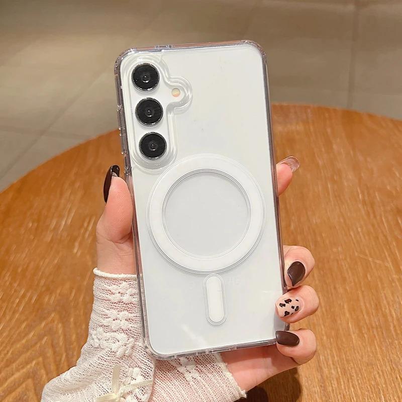For Samsung Galaxy S26 S 26 Plus + S26Ultra Ultra E S26Pls Case Clear Acrylic Slim Cover For Magsafe Magnetic Charge Phone Cases