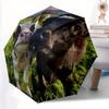 1pc Calf Cow Automatic Open/Close Umbrella - Compact Travel Umbrella, 8-Rib Heavy-Duty Construction, Ideal Gift, Outdoor Accessory, Stylish
