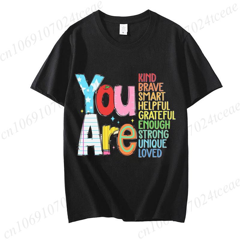 You Are Kinds Shirts for Women Back To School Tees Fashion Casual Teacher Appreciation Tee Trend Tshirts Retro Womens Tshirts