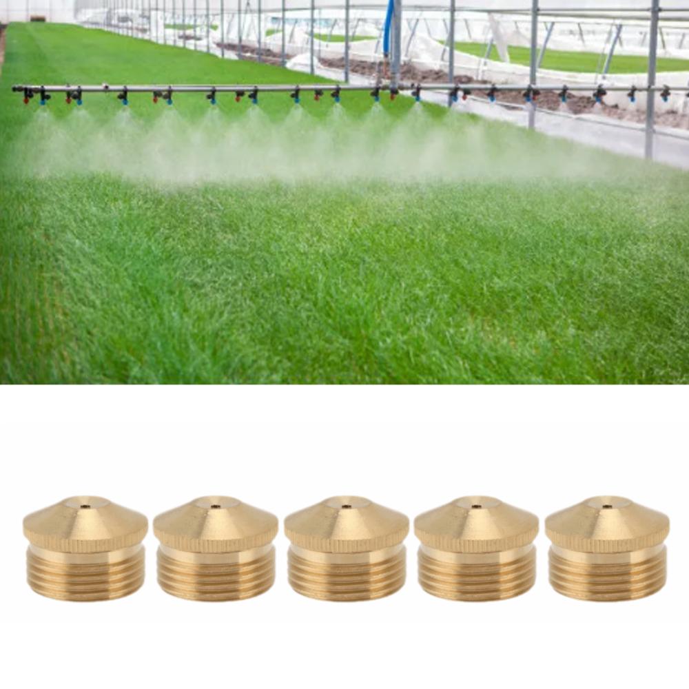 5PCS Fine Mist Fogging Sprinkler Head Brass Garden Cooling System Nozzles  Factory Site Cooling