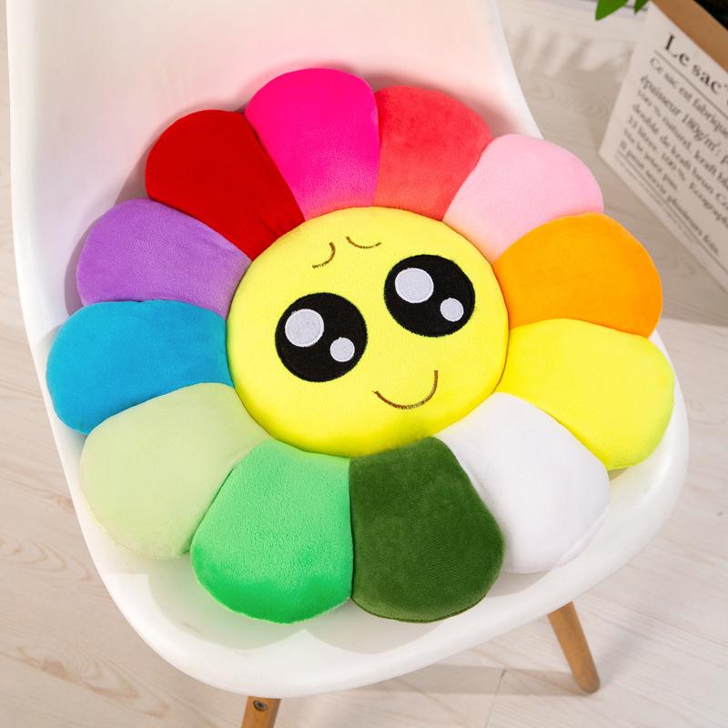 

Colorful sunflower seat cushion plush toy office sedentary chair seat cushion student butt cushion gift 28 * 28 cm [0.15kg]