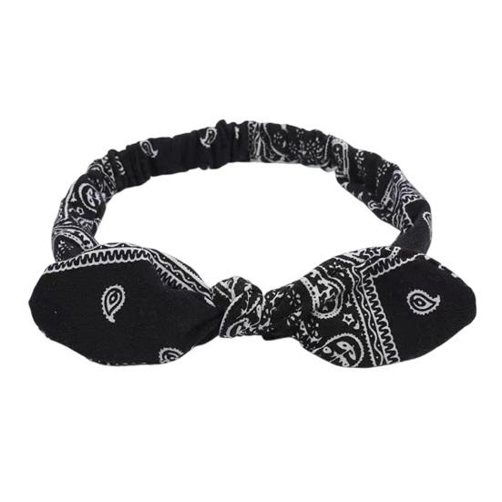 Elastic Headband Rabbit Ear Knot Design Elastic Hair Wrap Comfortable Secure Fit Wave Boosting Compression Hair Band