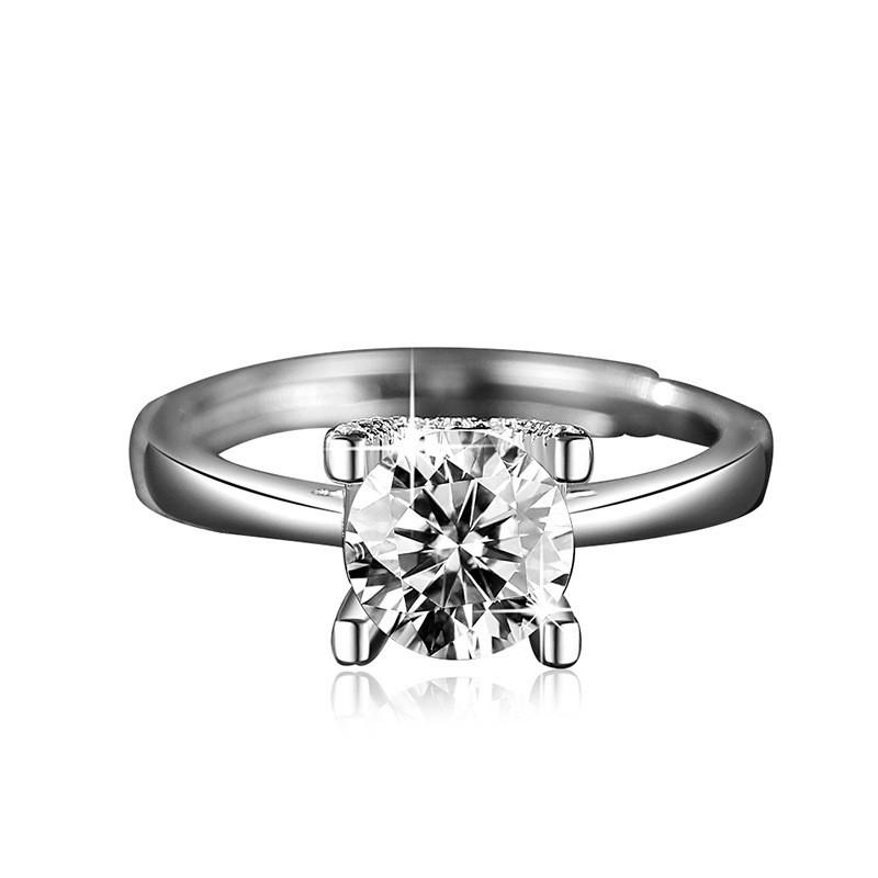 Open Adjustable European and American Style New Imitation Mosane Diamond Adjustable Girls' Ring Fashionable Creative Ring