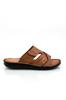 Genuine Real Leather Men's Slippers Light Slippers Leather Syringe Brown