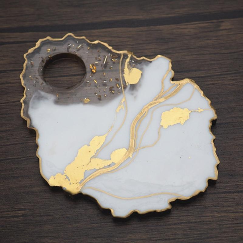 Cosmetic Makeup Palette Spatula Tool Resin Casting Mold Eye Shadow Makeup Irregular Round Palette Panel Mould Craft Tool