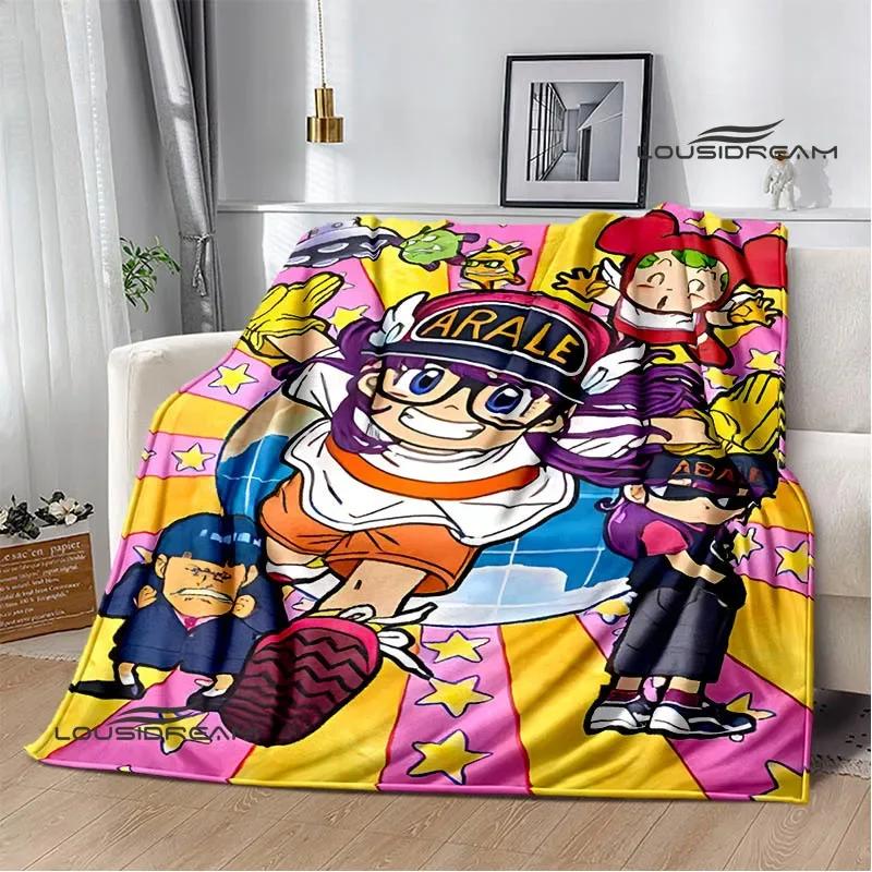 Doctor Slump Cartoon Printed Blankets Flange Warm Blanket Soft and Comfortable Blanket Picnic Blankets Bed Linings Birthday Gift