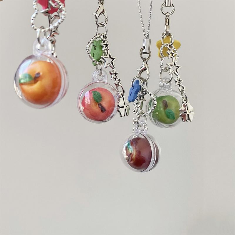 Cute Mini Fruit Phone Charm Chain Keychain Phone Lanyard Phone Case Hanging Pendant Creative Y2K Jewelry Gift