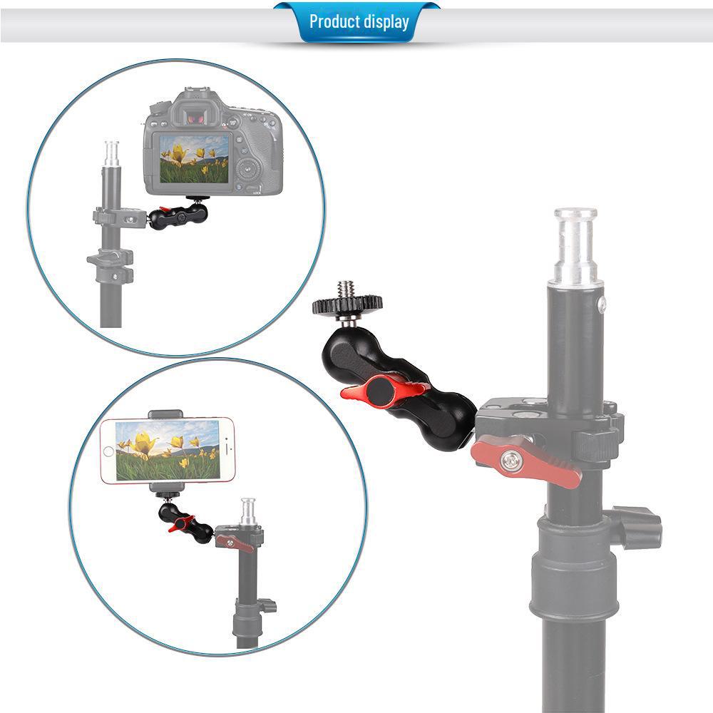 Magic Hand Double Gimbal: Powerful Crab Claw Clamp with Universal Metal Ball Head and Fixed Base