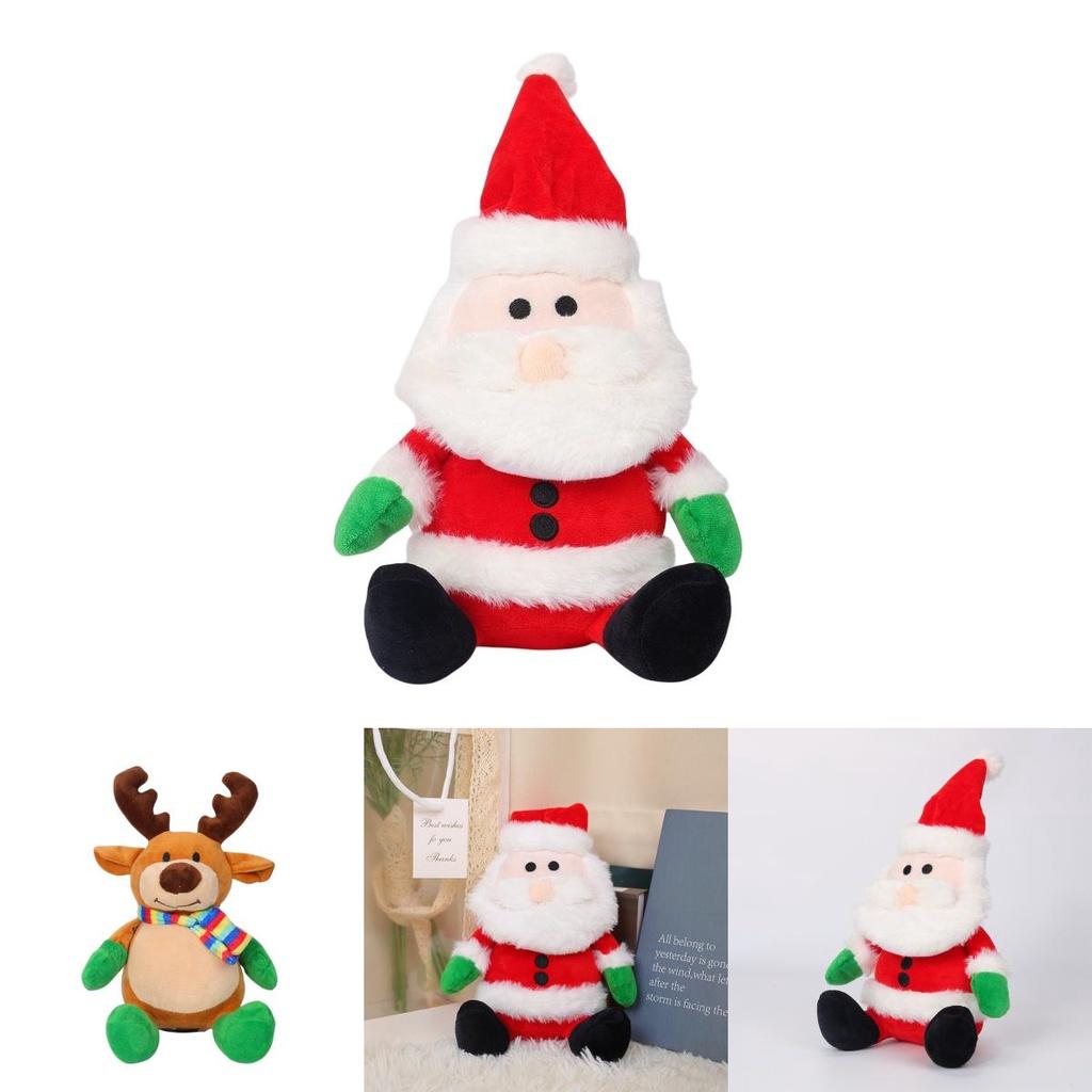 Christmas Santa Claus Plush Toy Cute Reindeer Stuffed Animal Holiday Gift 21cm