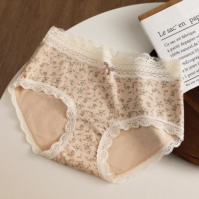 

Девочки Весна и Осень Новые Романтичные Кружевные Трусики-Треугольники из Чистого Хлопка с Антибактериальной Ластовицей 10a M