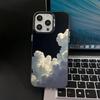 White Cloud Phone Case   for iPhone 16 15 14 13 Pro 12 11 Pro Xs X XR Max 8 7 SE Laser Hard PC+TPU Cases Back Cover