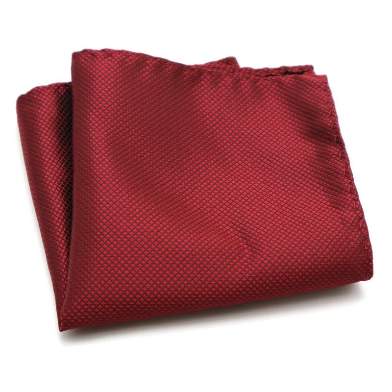 Luxury Men's Handkerchief Plaid Solid Color Hankies Polyester Hanky Business Pocket Square Chest Towel 21*21CM