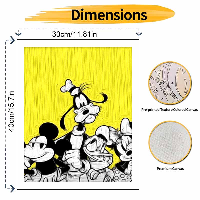 Disney digital oil painting diy coloring handpainted filling Mickey Goofy Duck home decoration gift set classic retro wall art decor
