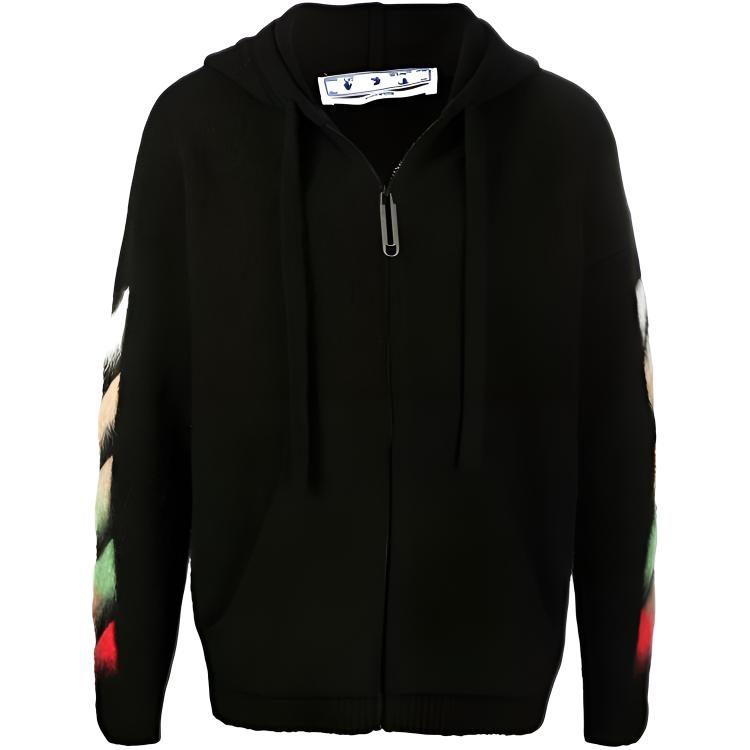 OFF WHITE SS21 Sweatshirts Men's Black Hooded Non Detachable Moderate Regular OMHA037R21KNI0011084