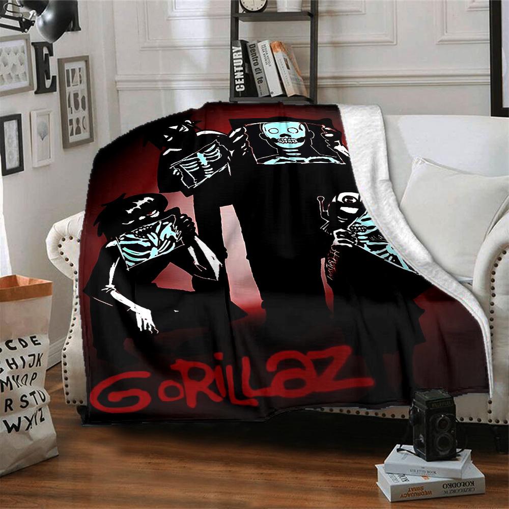 1pc Gorillaz Cartoon Throw Blanket Soft Flannel, Cozy All Season Polyester Perfect for Home, Office