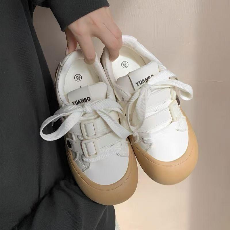 High-value platform white shoes women's autumn and winter casual women's shoes versatile shoes bread shoes