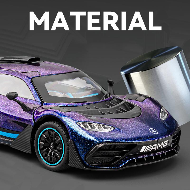 1/24 Benzs-One Alloy Sports Car Model Diecasts Metal Racing Car Vehicles Model Simulation Sound Light Collection Childrens Gifts