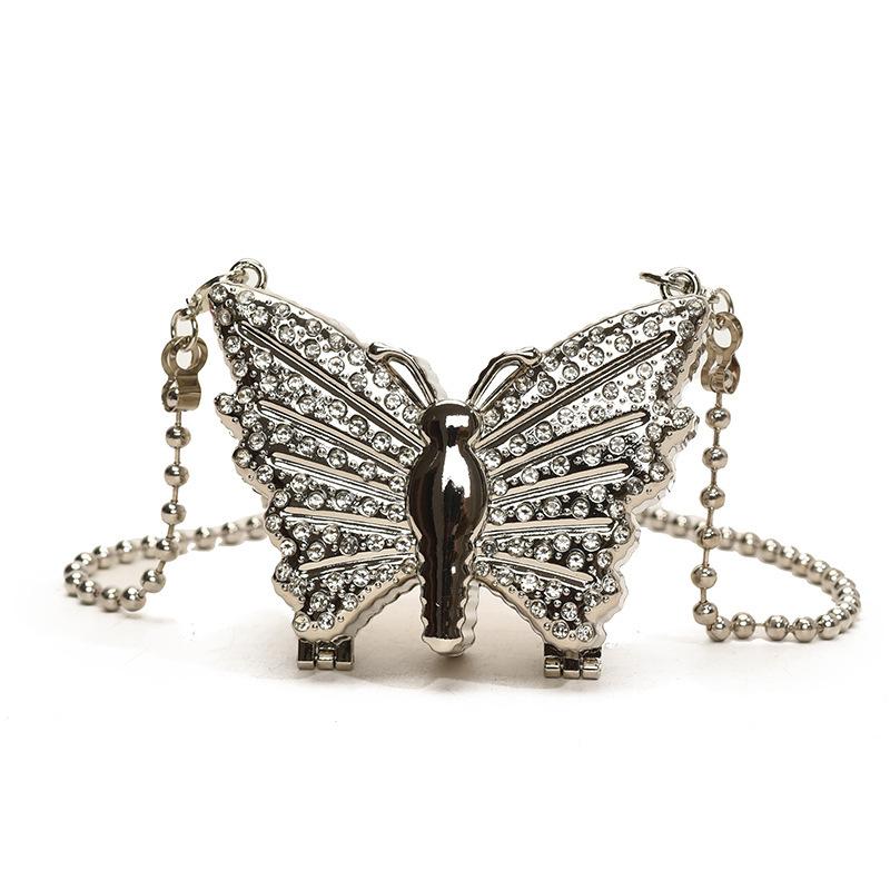 Fashion foreign style diamond-encrusted butterfly bag 2025 winter new personalized beautiful niche design chain shoulder messenger bag