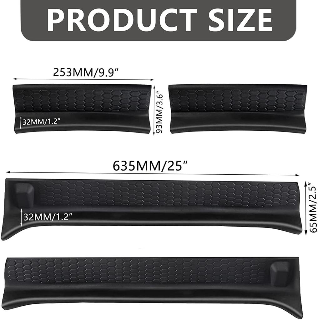 Door Sill Guard Cover Rubber Plate Protector for Jeep Wrangler JL Gladiator JT 4-door 2018-2025 Protective Car Accessories