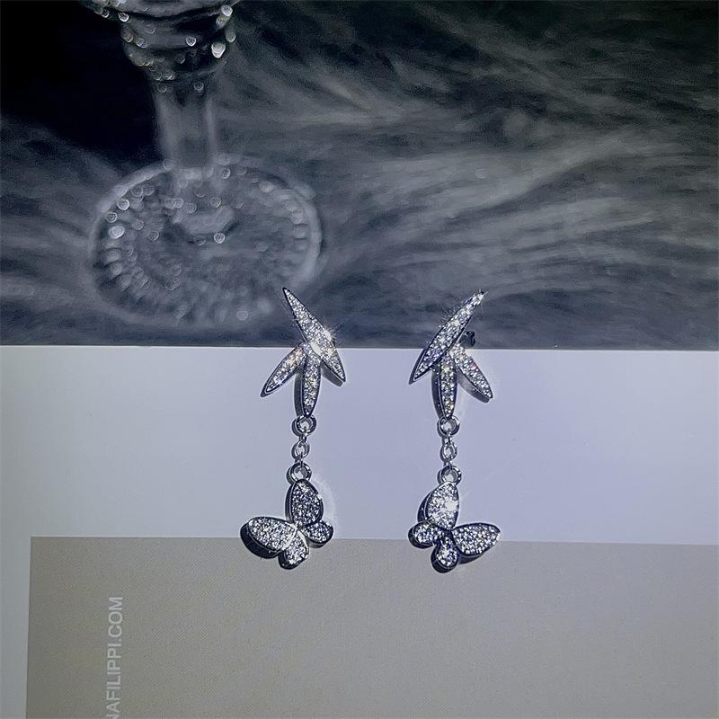 Korean Butterfly Tassel Earrings: Elegant High-Quality Studs for Women