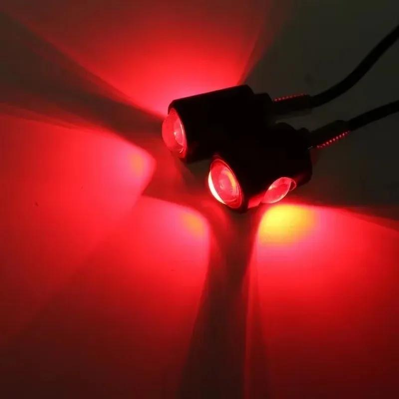 2PCS Universal Motorcycle LED Mini License Plate Light Eagle Eye Shape Turn Signal Indicator Tail Rear Light Brake Fog Lamp Bulb