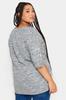 Women's Big Size Blouse Plus Size Crew Neck Half Sleeve Button Detailed Blouse 302874