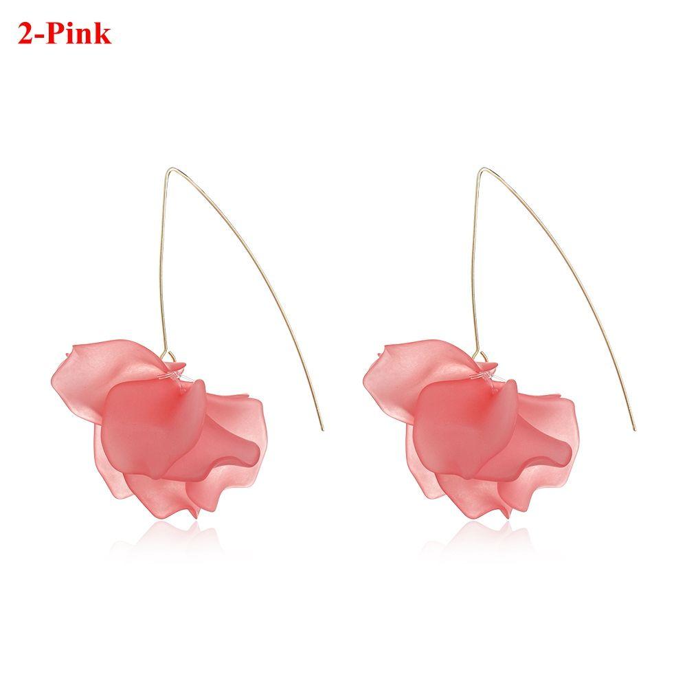 Multicolored Fashion Resin Flower Long Earrings 2019 New Designs Bohemia Handmade Petal Dangle Earrings For Women Gift