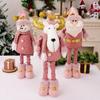 Standing Christmas Telescopic Doll Ornaments Pink Merry Christmas Decoration  New Year Supplies
