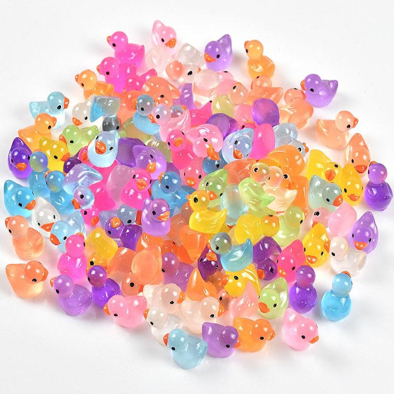 Mini Resin Ducks Tiny Duck Miniature Figures Bulk Little Duck Charms for Party, DIY Micro Landscape Decorations 20pcs