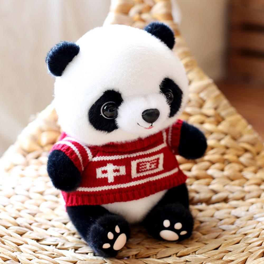 Cute sweater giant panda plush toy wholesale panda base Sichuan souvenir eight inch grab machine doll