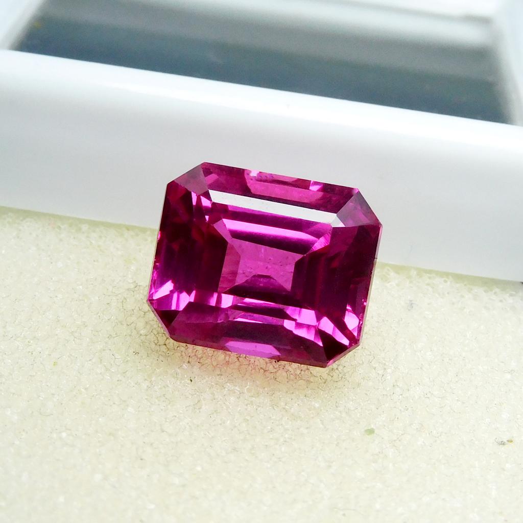 Pink Sapphire Emerald Cut 11.55 Ct Top Quality Loose Gemstone CERTIFIED Natural