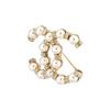 Chanel Classic Double C Pearl Brooch Crystal Women Accessories Gold Pearl-White AB5647-B03409-N7683
