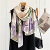 170*53cm Luxury 100% Mulberry Silk Scarf Printed Satin Shawl Lightweight Spring Summer Wrap Elegant  Accessories