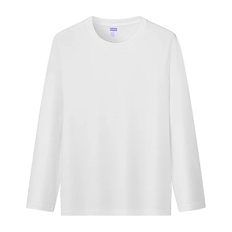 FEGKZLI 2024 Summer Autumn Long Sleeve Loose Causal Unisex Tops 100% Cotton T-shirts  Multi Colors Street Tees