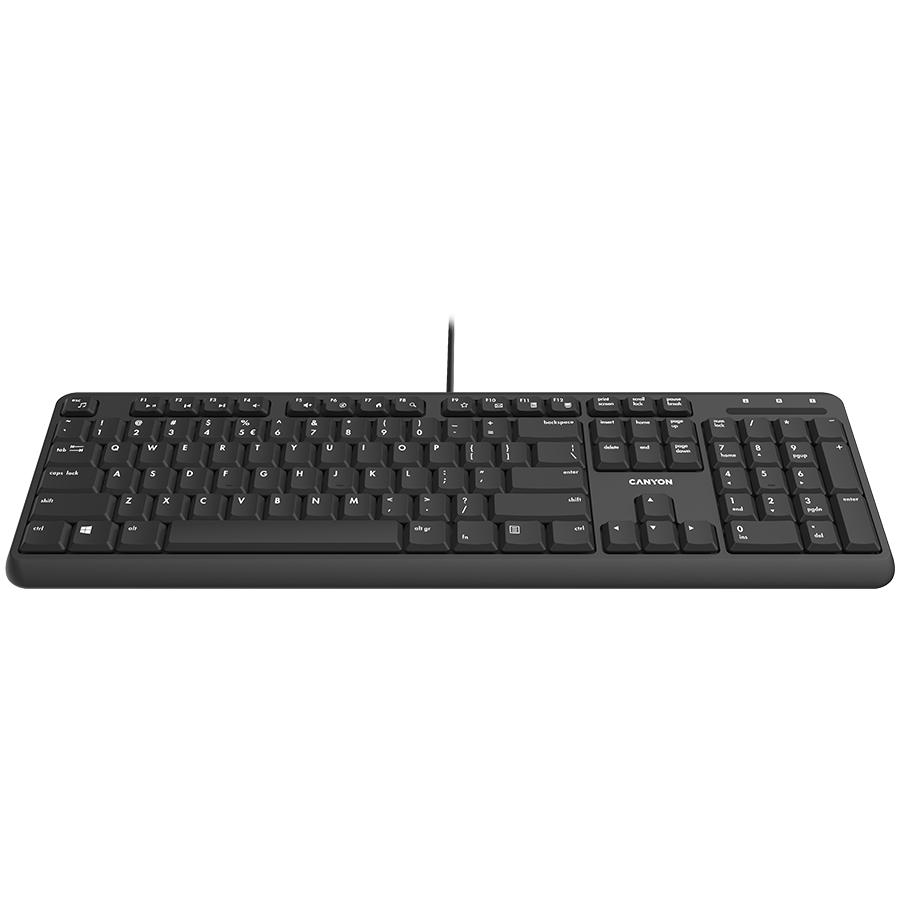 CANYON keyboard HKB-20 EN/ES Velvet Wired  Black