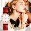 Women's Watch Cute Fashionable Accordion Strap Analog Display Stainless Steel Band Free Size Waterproof Quartz Watch Fashion Accessory - Birthday