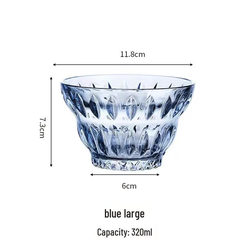 Yujing Engraved Crystal Glass Dessert Bowl - Retro Design for Oatmeal, Fruit, and Ice Cream