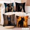 Handsome Doberman Cushion Cover Pillowcase Ultra Soft Skin Friendly Fabric Cloud Like Comfort & Concealed Zipper