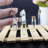 50 Mini Transparent Glass Bottles with Wooden Cork Lids for Sand Art, Wishes, and Gifts