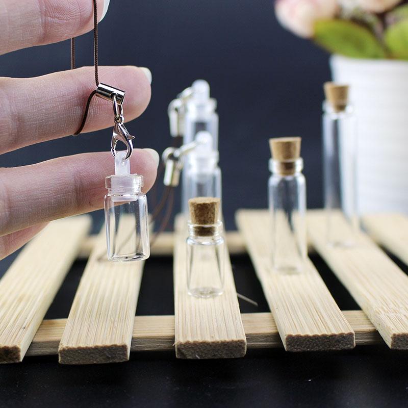 50 Mini Transparent Glass Bottles with Wooden Cork Lids for Sand Art, Wishes, and Gifts