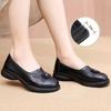 2026 Spring/Autumn Women's Flat Slip-On Leather Shoes for Wide Feet - Lightweight, Super Soft, Perfect for Middle-Aged and Elderly