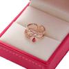 Japanese & Korean Sparkling Zircon Flower Ring: A Sweet, Versatile Open Ring Bracelet with Micro-Inlaid Love Flower.